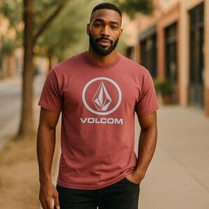 Volcom Maroon Graphic Tee Large